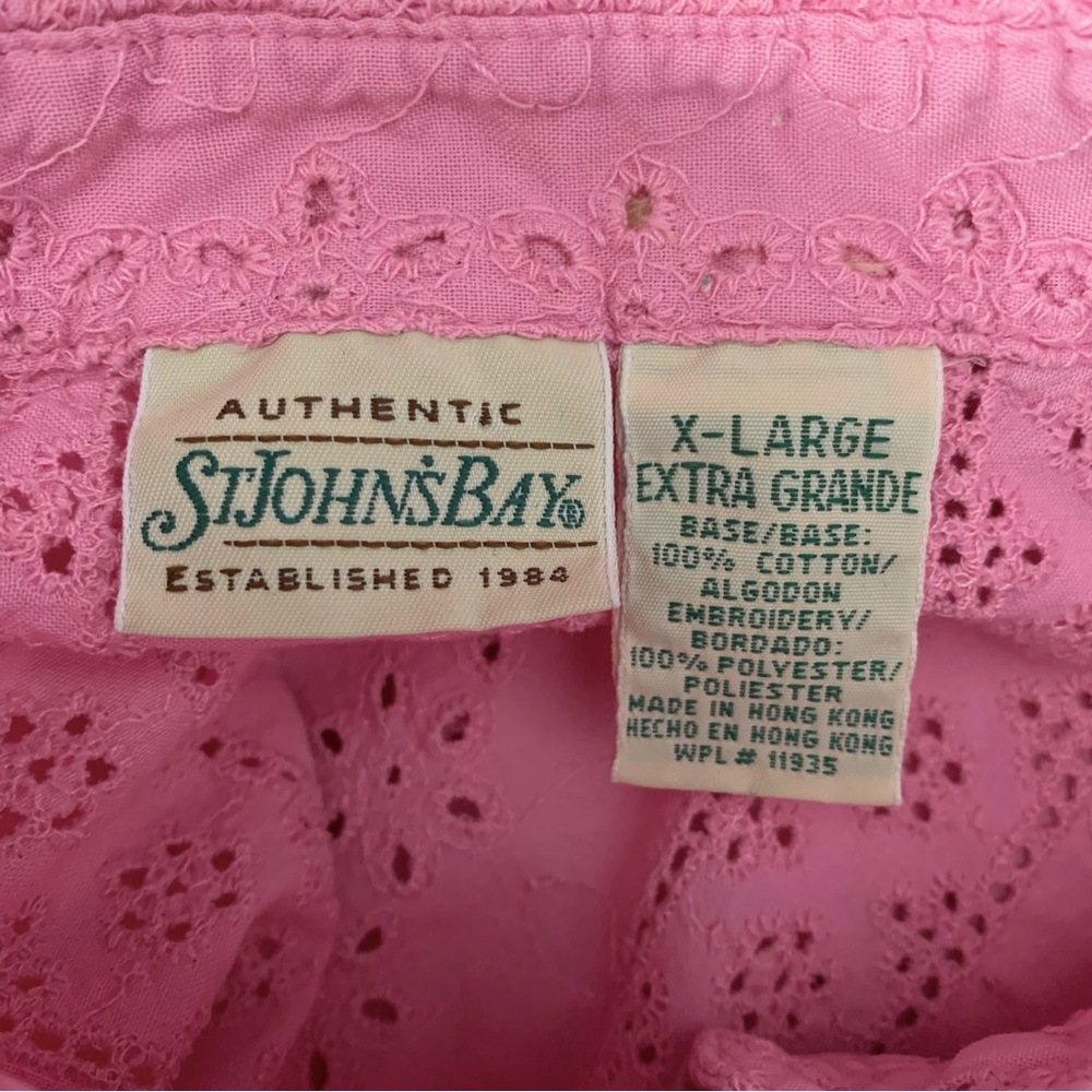 St. John’s Bay Cotton Eyelet Buttoned Shirt - Picture 3 of 3